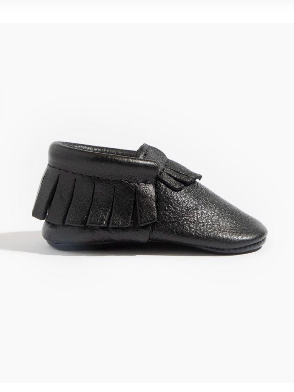 Freshly Picked Ebony/Black Leather Moccasin Baby Shoe - Picture 3 of 11